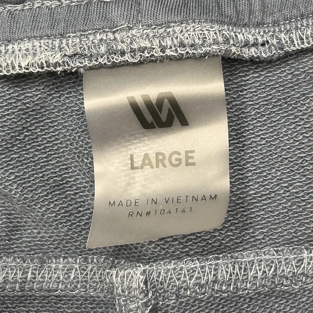Vrst Men's Large Blue Washed Twill Terry Jogger Pockets Pull On‎ Elastic Waist